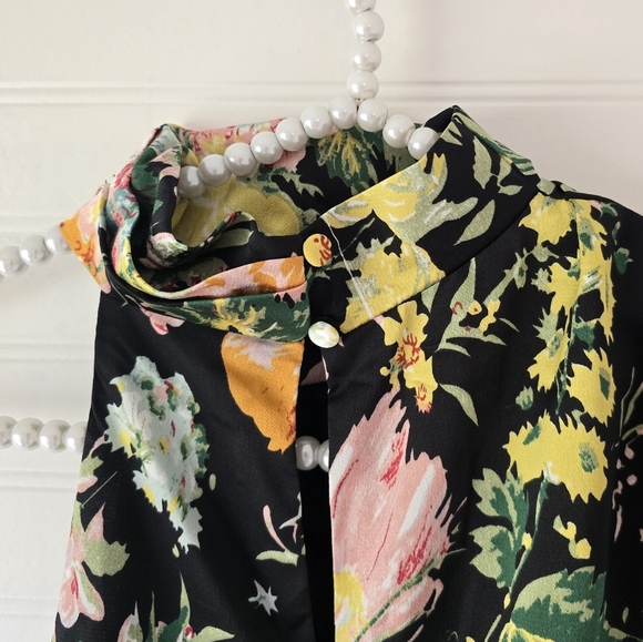 NWT Petal & Pup Anabelle Halter Neck Midi Sun Dress in Black Floral XS Sundress - Picture 9 of 12